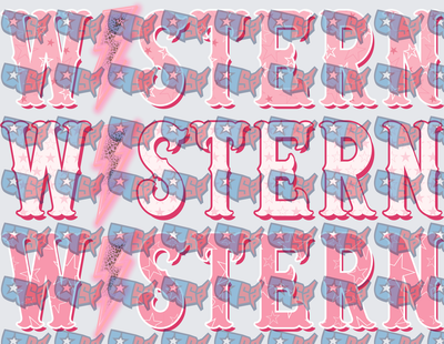 Pink Western Lightning Bolt Repeat Pattern (DTF)