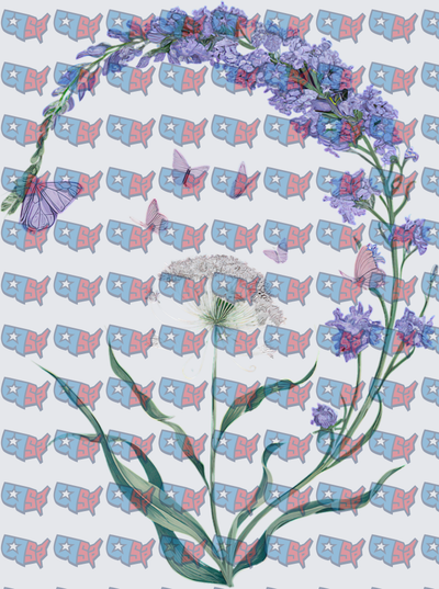 Purple Wildflowers and Butterflies Botanical (DTF)