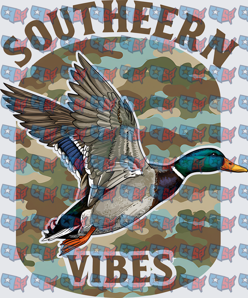 Southern Vibes Flying Mallard Duck Camo (DTF)