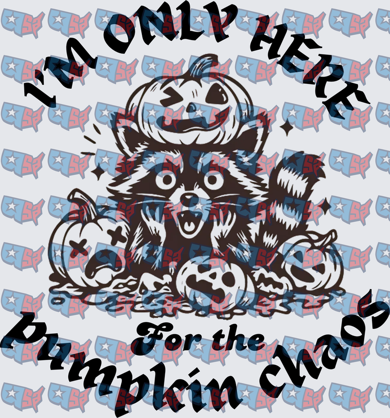 I'm Only Here For The Pumpkin Chaos Raccoon Halloween (DTF)
