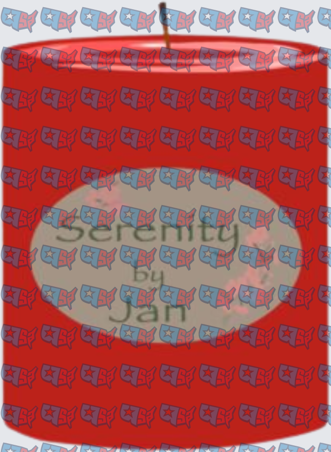 Red Candle With Oval Label Design (DTF)