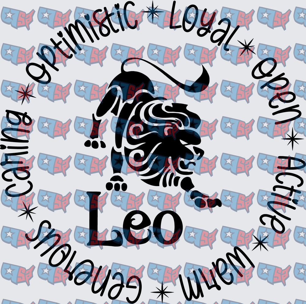 Leo Zodiac Lion Traits Circle Design (DTF)