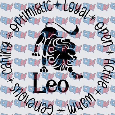 Leo Zodiac Lion Traits Circle Design (DTF)