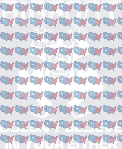 Big Dog Doesn't Believe In You Either Patriotic USA Map Pattern (DTF)