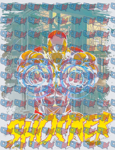 Shuriken Retro Robot Comic Energy Blast (DTF)