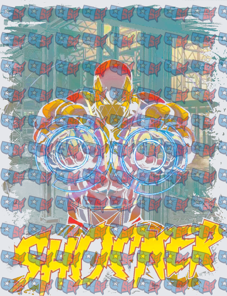 Shuriken Retro Robot Comic Energy Blast (DTF)
