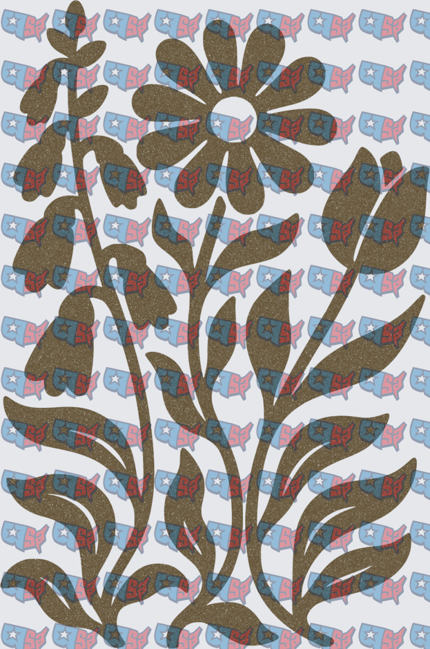 Glitter Gold Daisy Floral Botanical Plant Design (DTF)