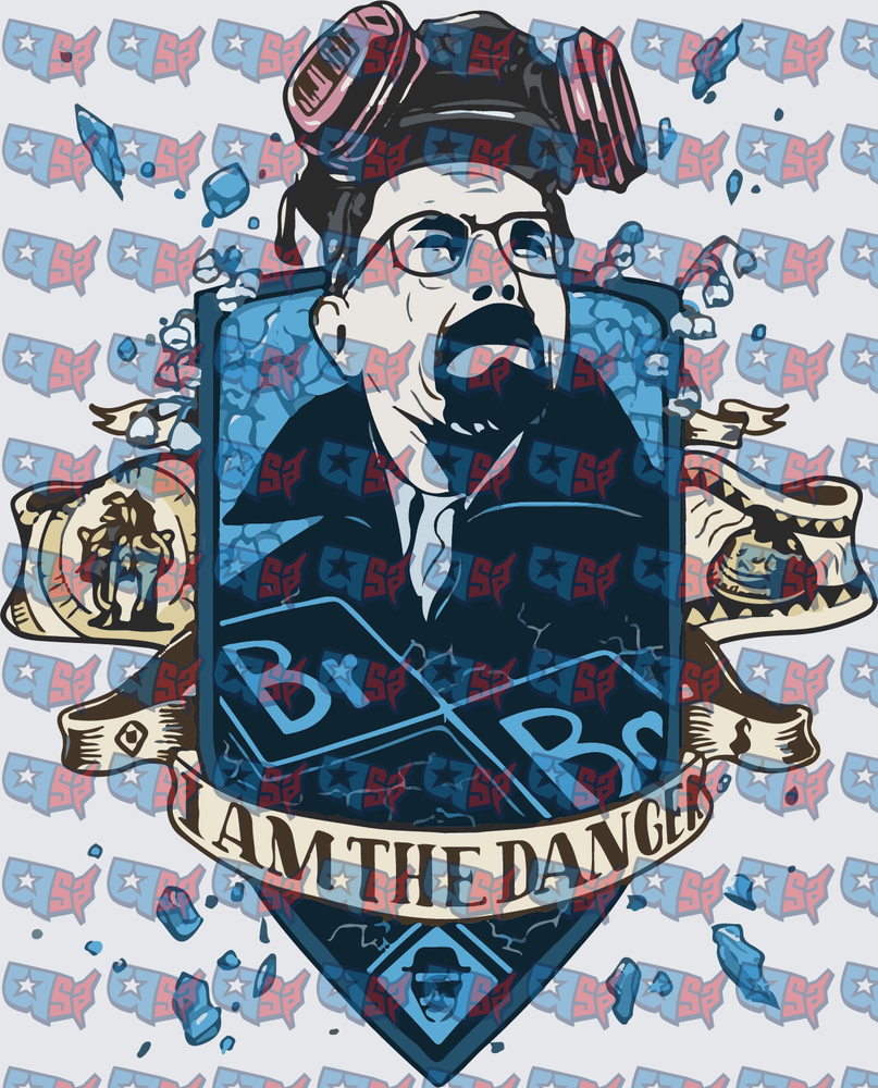 I Am The Danger Chemistry Teacher Crest Badge (DTF)