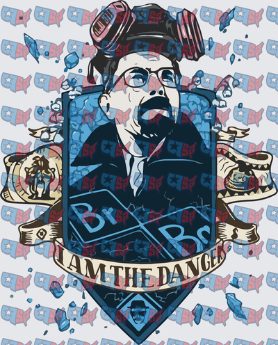 I Am The Danger Chemistry Teacher Crest Badge (DTF)