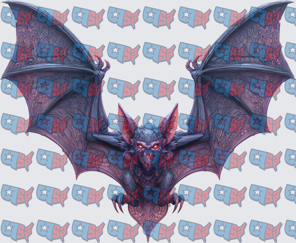 Dark Winged Gargoyle With Glowing Red Eyes (DTF)
