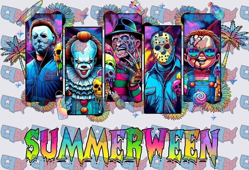 Summerween Horror Icons Tropical Vibes Panel (DTF)