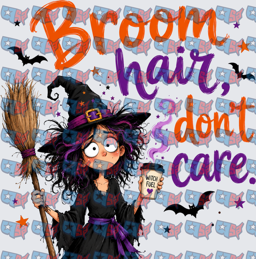 Broom Hair Don't Care Messy Witch Coffee (DTF)