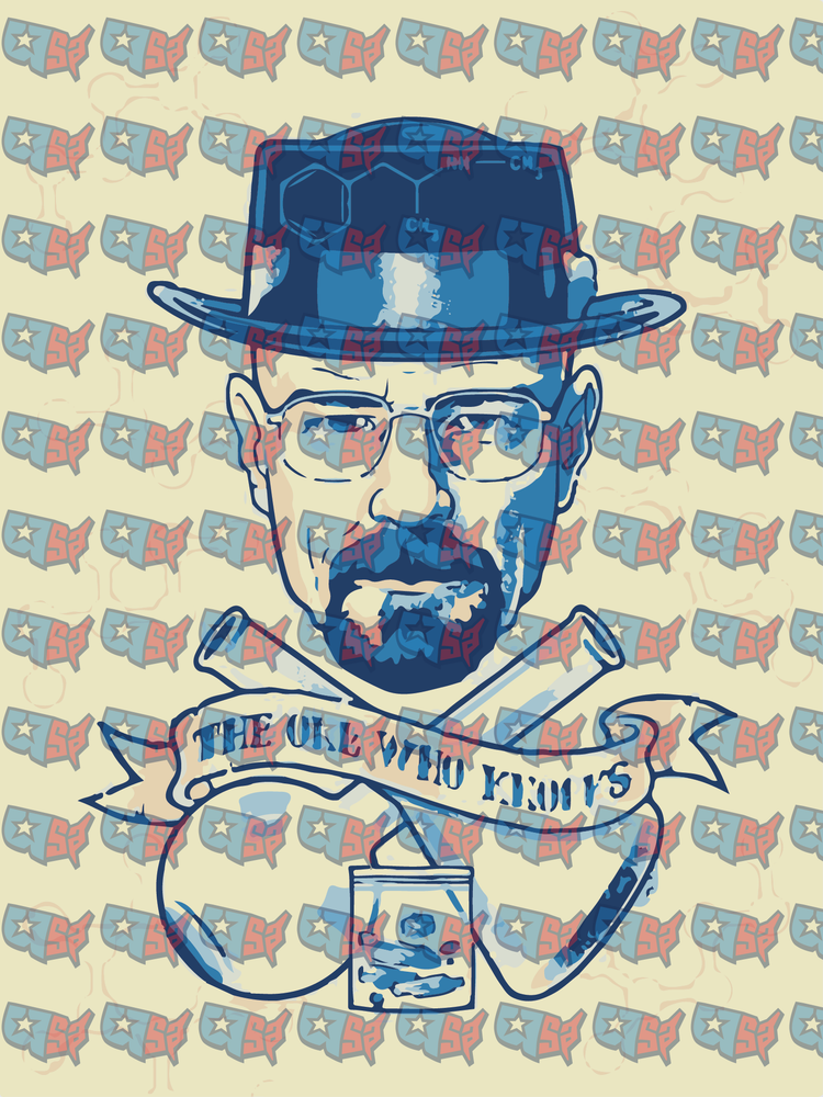 The One Who Knocks Blue Portrait Art (DTF)