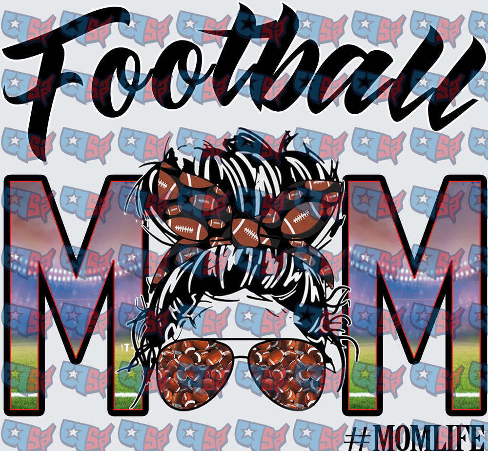Football Mom Messy Bun Sunglasses MomLife (DTF)