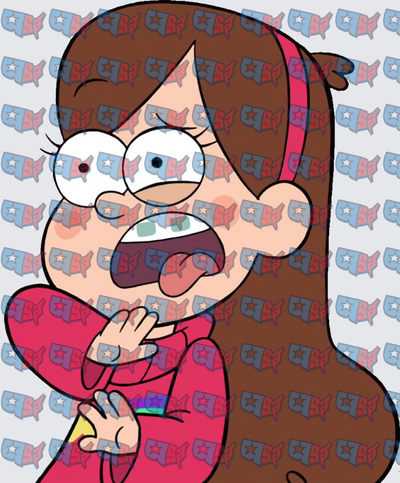 Shocked Cartoon Girl With Long Brown Hair (DTF)