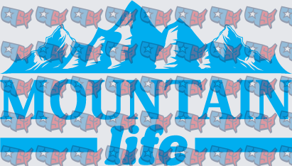 Blue Mountain Life Typography Design (DTF)