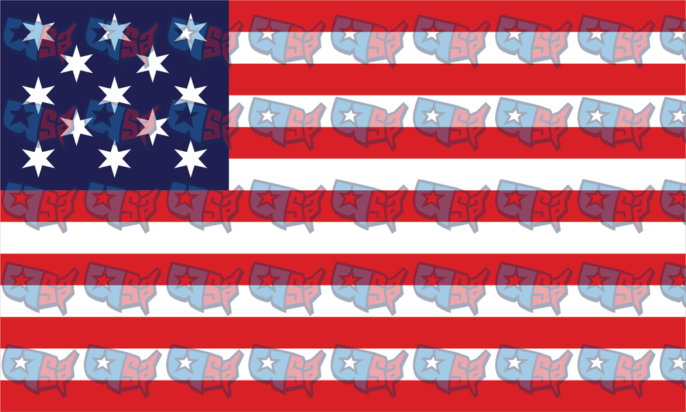 American Flag with USA Map Pattern Stars Stripes (DTF)
