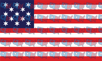 American Flag with USA Map Pattern Stars Stripes (DTF)