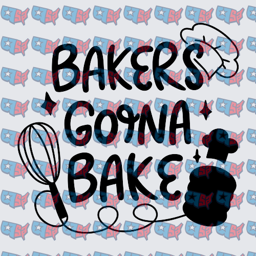 Bakers Gonna Bake Whisk Chef Hat Design (DTF)
