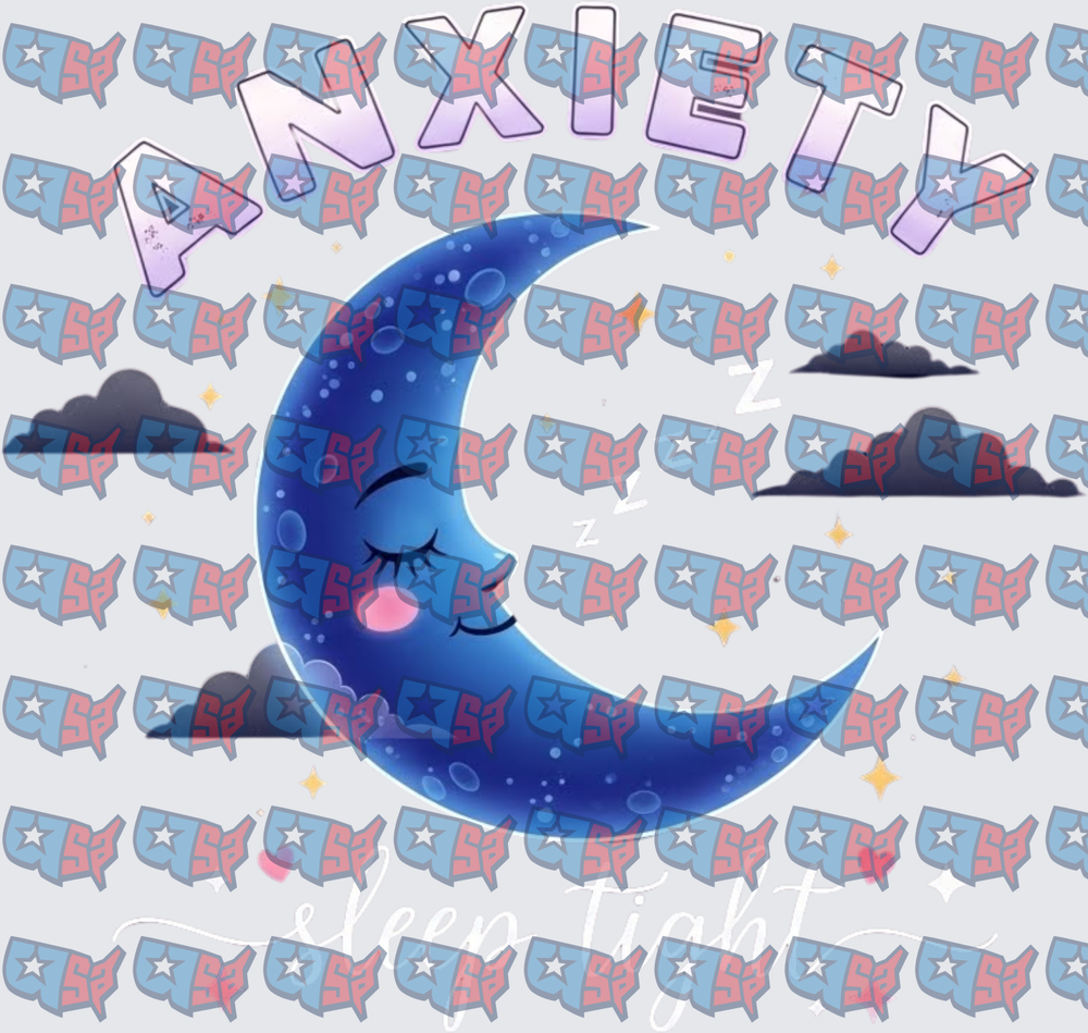 Anxiety Sleep Tight Crescent Moon ZZZ (DTF)