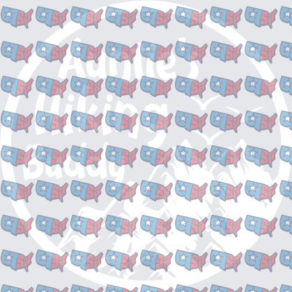 Patriotic USA Map Repeat Pattern Red White Blue (DTF)