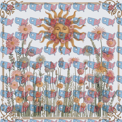 Vintage Sun Face Wildflower Meadow Patriotic USA (DTF)