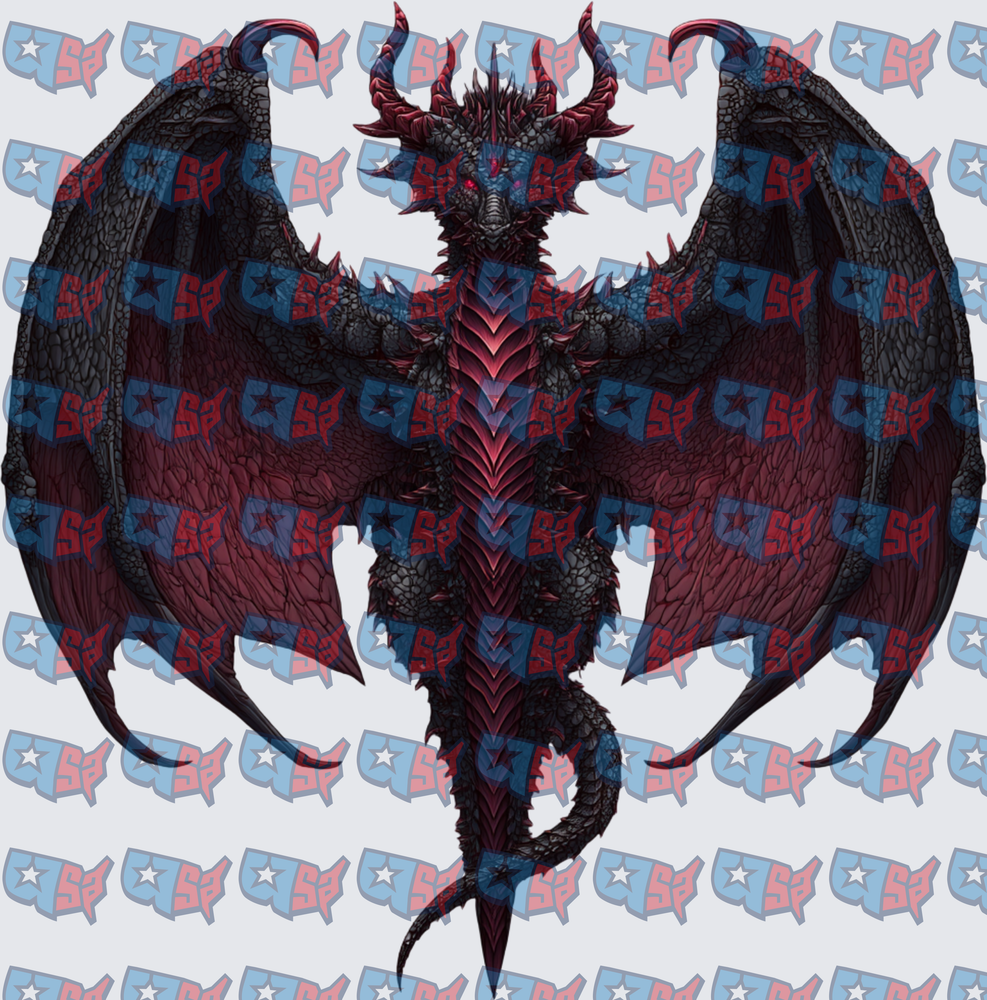 Dark Red and Black Dragon Wings Spread Wide (DTF)