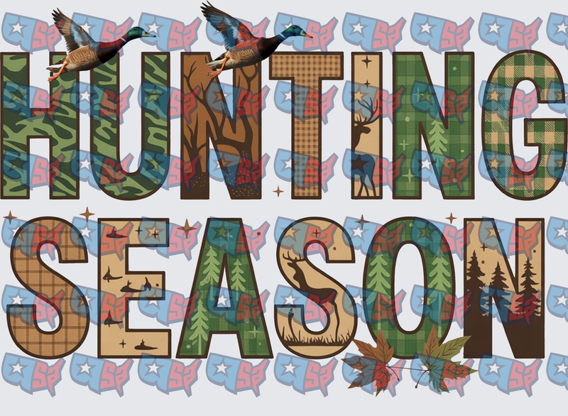 Hunting Season Camo Plaid Deer Duck Design (DTF)
