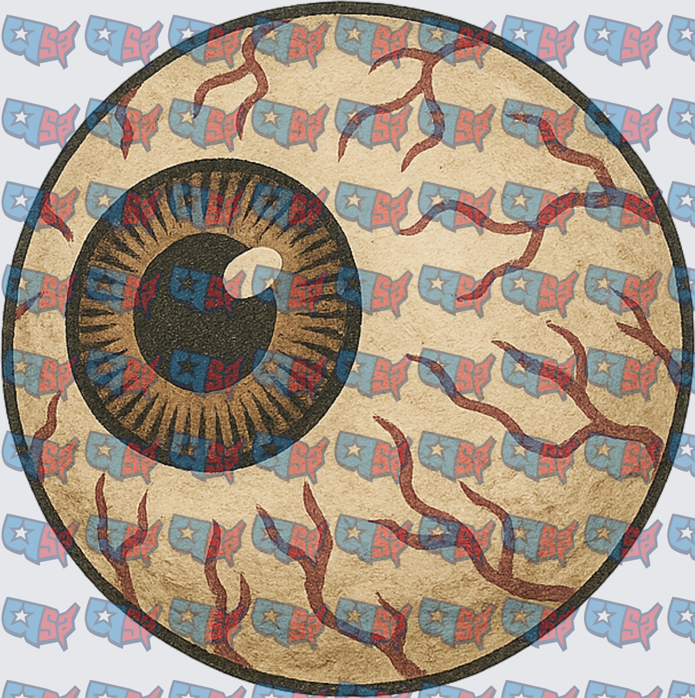 Vintage Distressed Bloodshot Eyeball Circle Design (DTF)