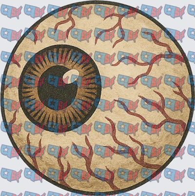 Vintage Distressed Bloodshot Eyeball Circle Design (DTF)