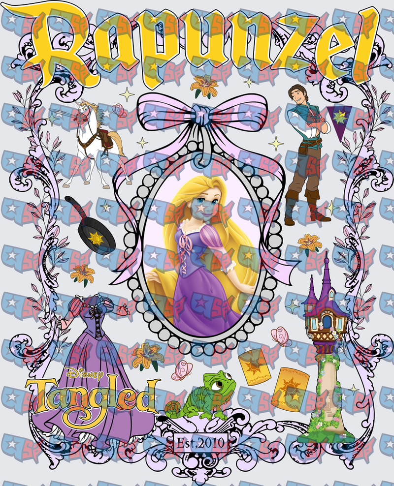 Rapunzel Tangled Princess Collage Est 2010 (DTF)