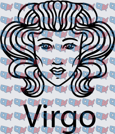 Virgo Zodiac Woman Face Bold Line Art (DTF)