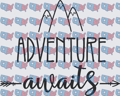 Adventure Awaits Mountain Arrow Typography (DTF)