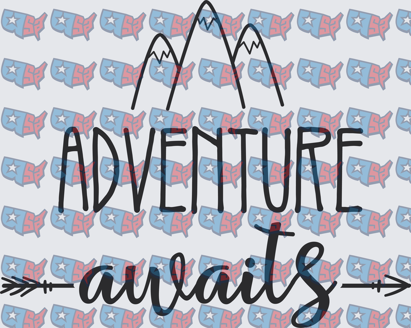 Adventure Awaits Mountain Arrow Typography (DTF)