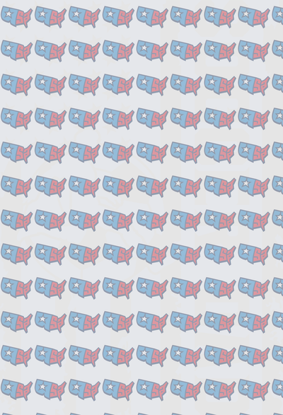 Patriotic USA Map Silhouette Star Pattern Red Blue (DTF)