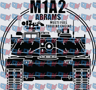M1A2 Abrams Tank Front View Multi Fuel Turbine Engine (DTF)