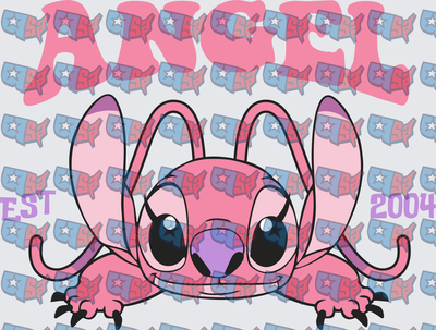 Pink Alien Angel EST 2004 Peekaboo Design (DTF)