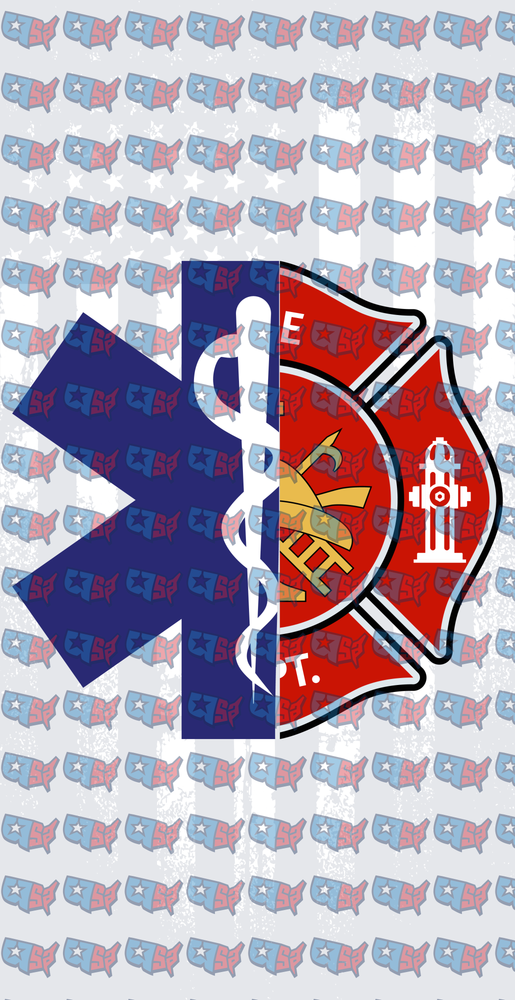 Split EMS Star of Life Fire Department Maltese Cross (DTF)