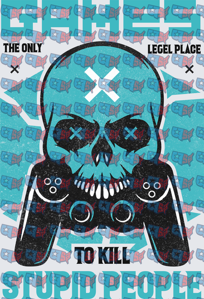 Skull Gaming Controller Only Legal Place To Kill (DTF)