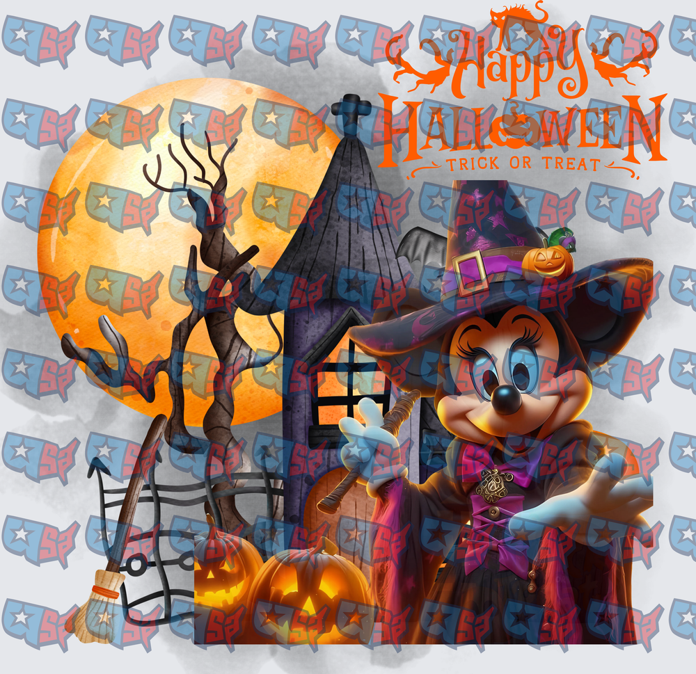 Minnie Mouse Witch Happy Halloween Trick or Treat (DTF)