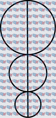 Three Stacked Circles Decreasing Size (DTF)
