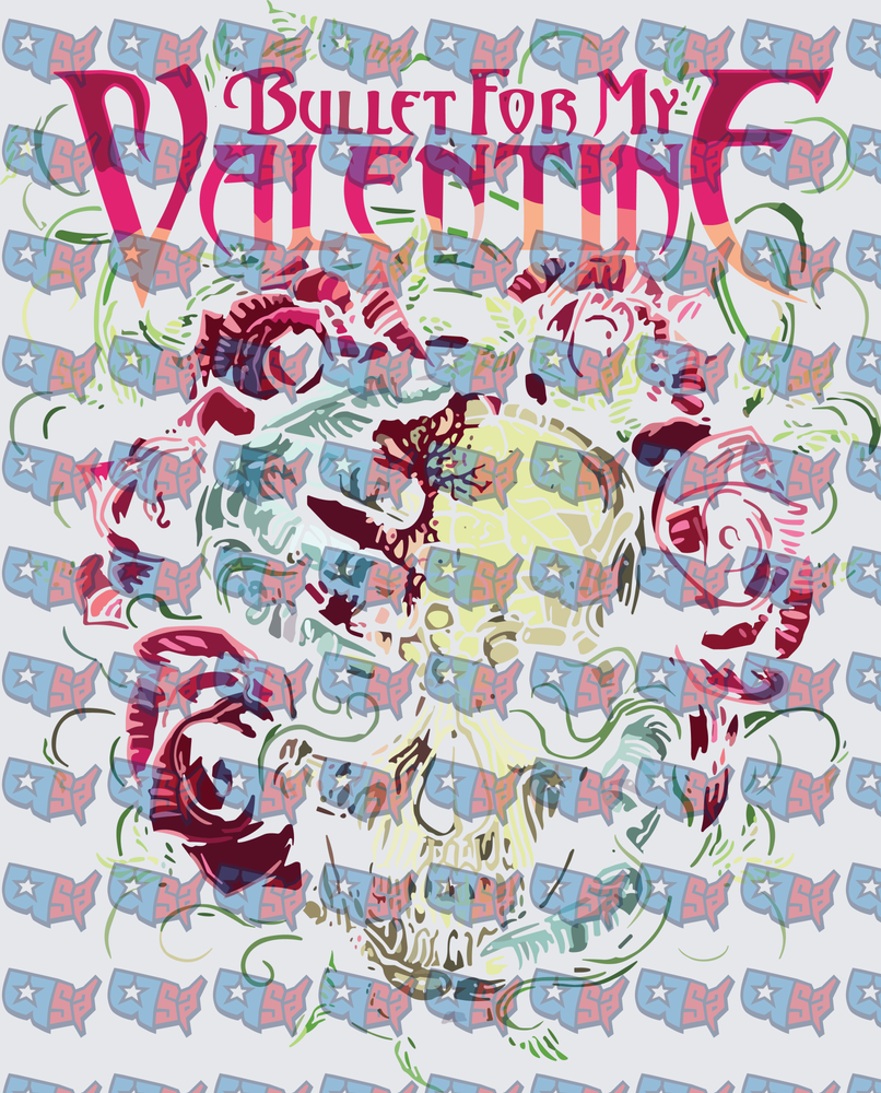 Bullet For My Valentine Skull Roses Band Graphic (DTF)