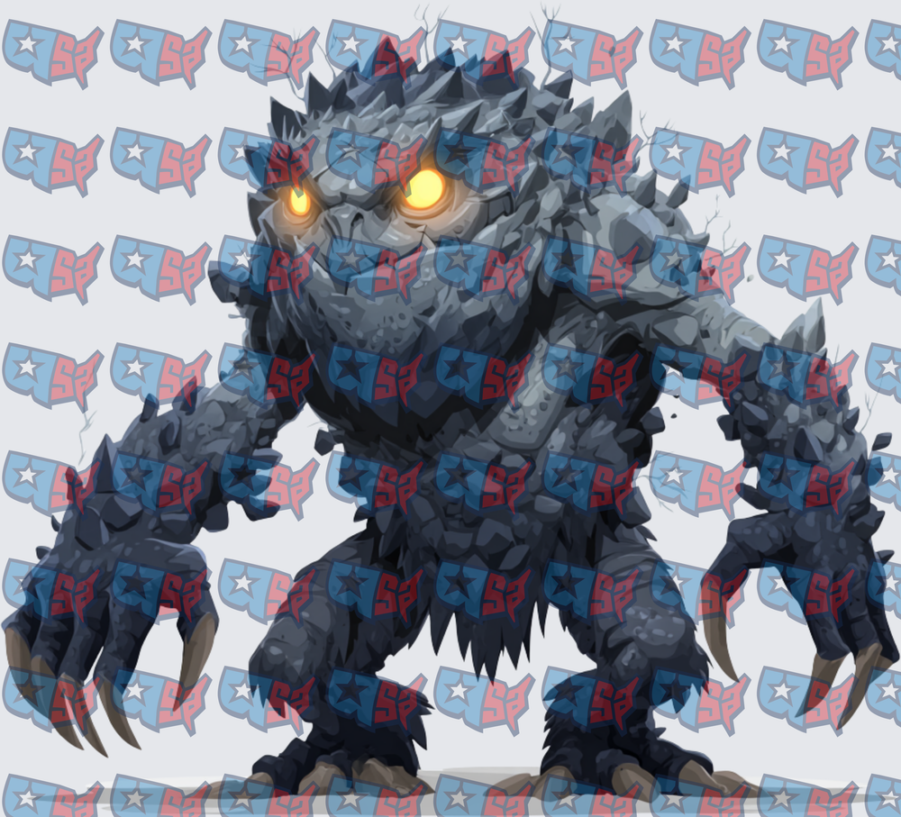 Glowing Eyes Stone Rock Monster Creature (DTF)
