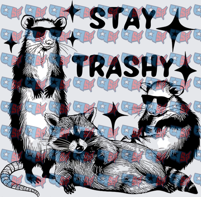 Stay Trashy Opossums And Raccoon With Sunglasses (DTF)