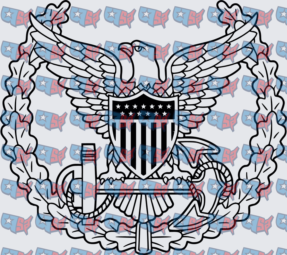 US Navy Eagle Shield Anchor Wreath Emblem (DTF)