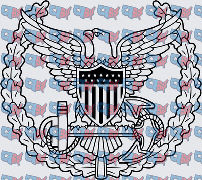 US Navy Eagle Shield Anchor Wreath Emblem (DTF)