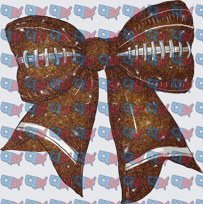 Glitter Football Texture Cheer Bow (DTF)