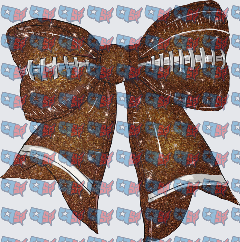 Glitter Football Texture Cheer Bow (DTF)