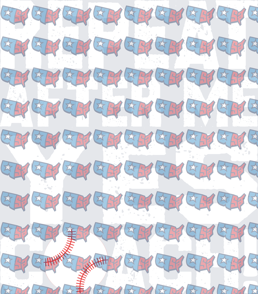 Patriotic USA Map Pattern with Baseball Stitching (DTF)