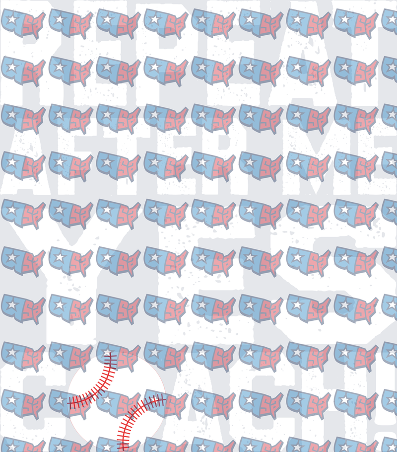 Patriotic USA Map Pattern with Baseball Stitching (DTF)